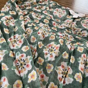 Green Floral Blouse
